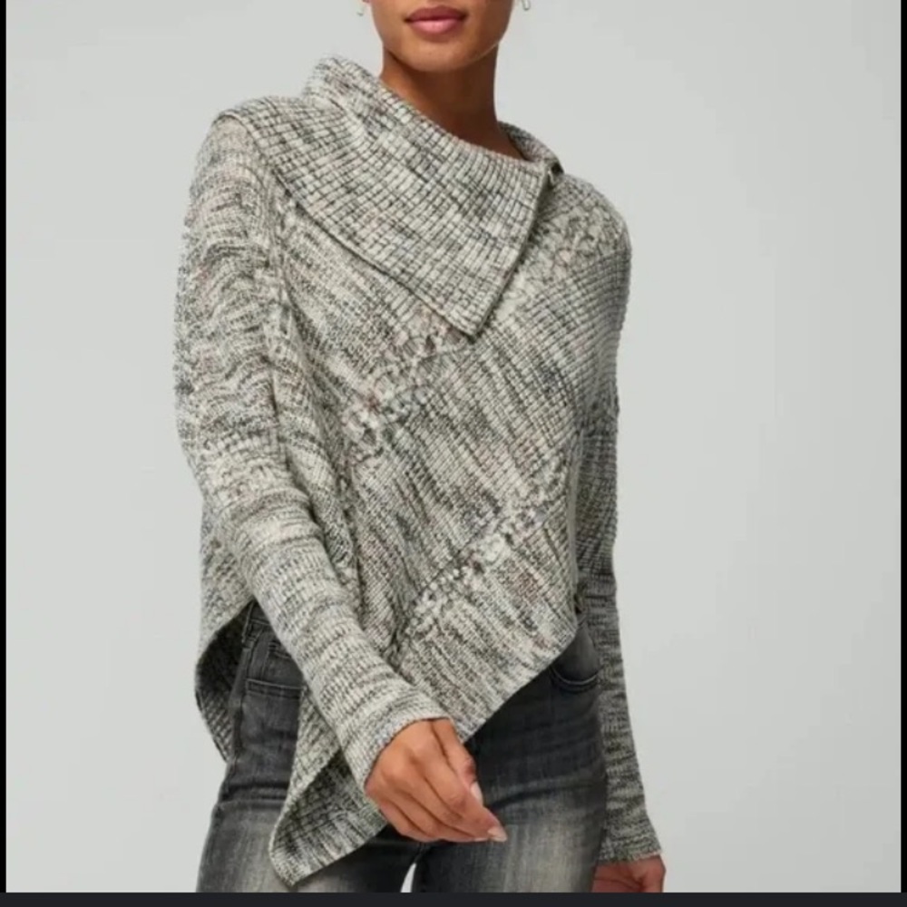 WHBM , cowl neck sweater/poncho 
Black, brown, grey color